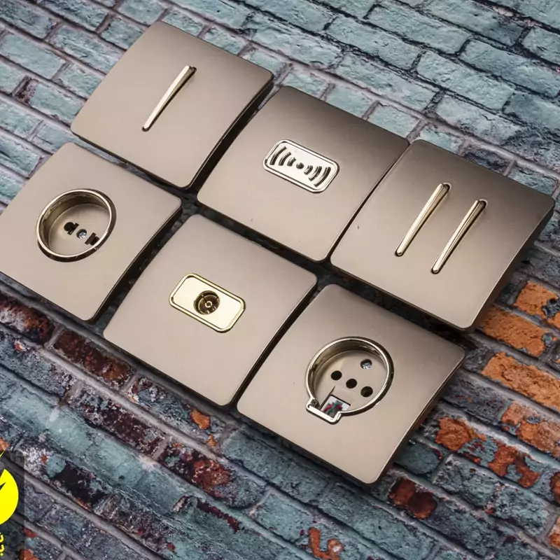 کلید و پریز (سه پل) اسیا کریستالی بژ