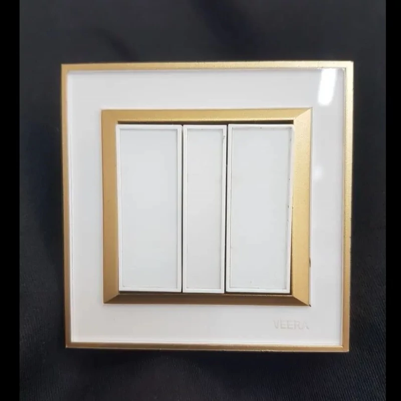 کلید سه پل ویرا مدل تمام پلکسی پرو کلاسیک سفید طلایی