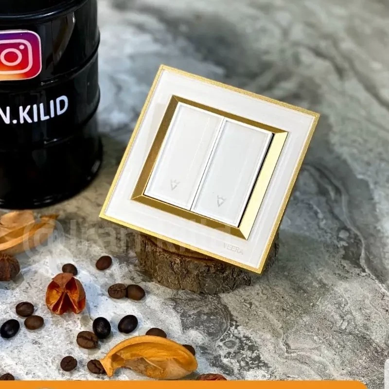 کلید دوپل ویرا تمام پلکسی مدل پرو کلاسیک سفید طلایی