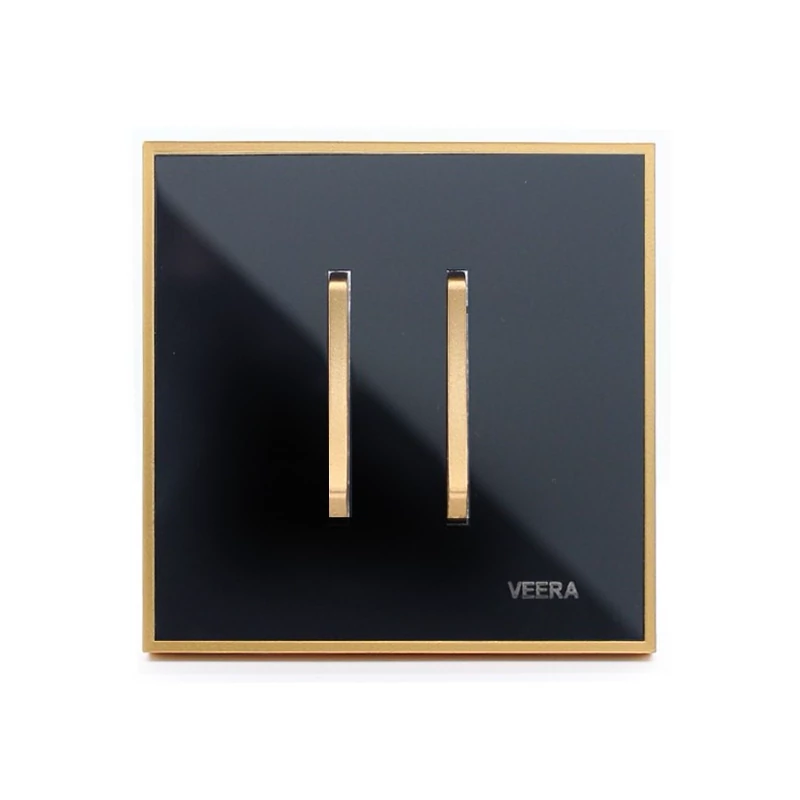 کلید دوپل ویرا مدل شهاب کلاسیک گلس مشکی طلایی