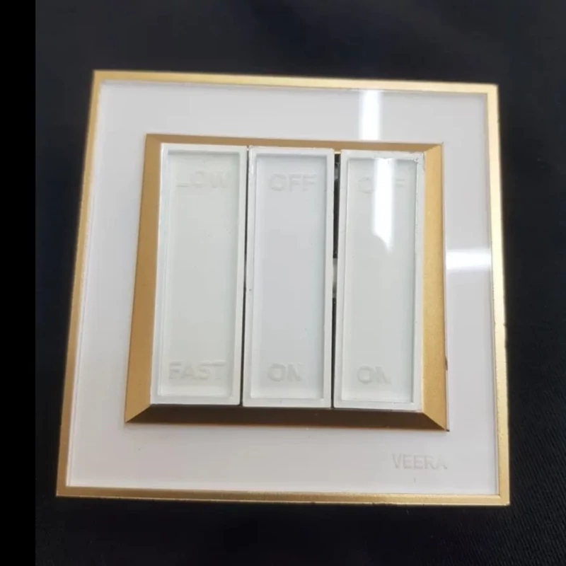 کلید کولر ویرا مدل پرو کلاسیک تمام پلکسی سفید طلایی