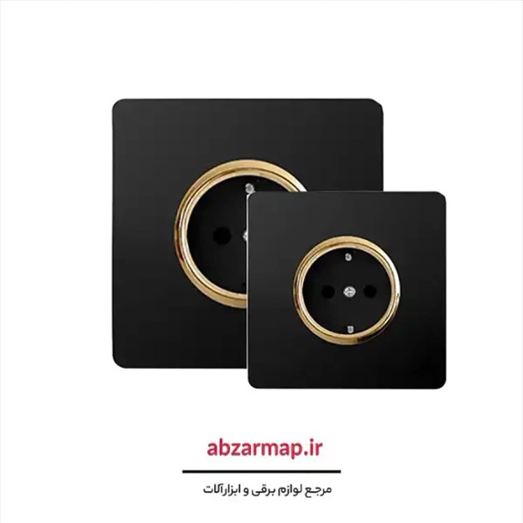 پریز برق ارت دار مدل کریستال مشکی آسیا الکتریک