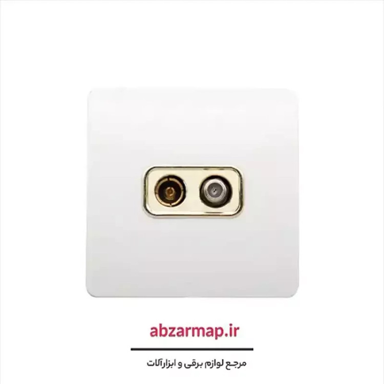 پریز آنتن دومنظوره مدل کریستال سفید طلایی و نقره ای آسیا الکرتیک