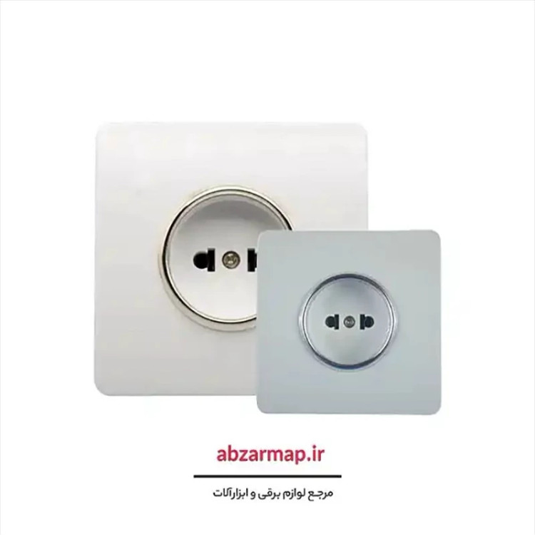 پریز برق مدل کریستال سفید طلایی و نقره ای آسیا الکتریک