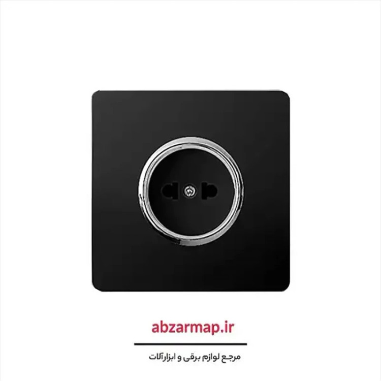 پریز برق مدل کریستال مشکی آسیا الکتریک