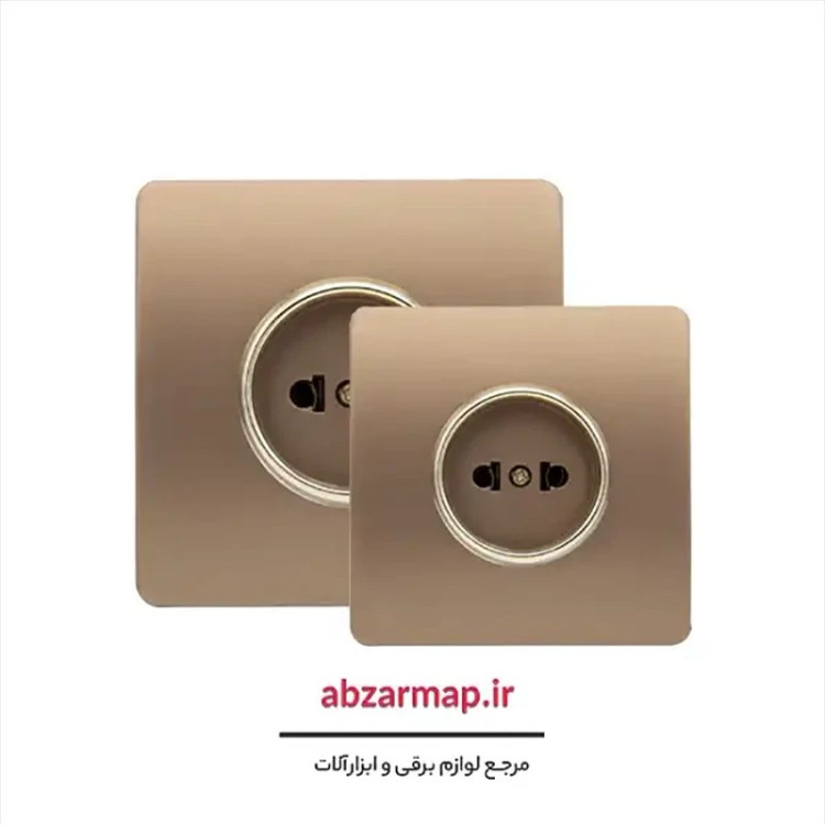 پریز برق مدل کریستال بژ طلایی آسیا الکتریک