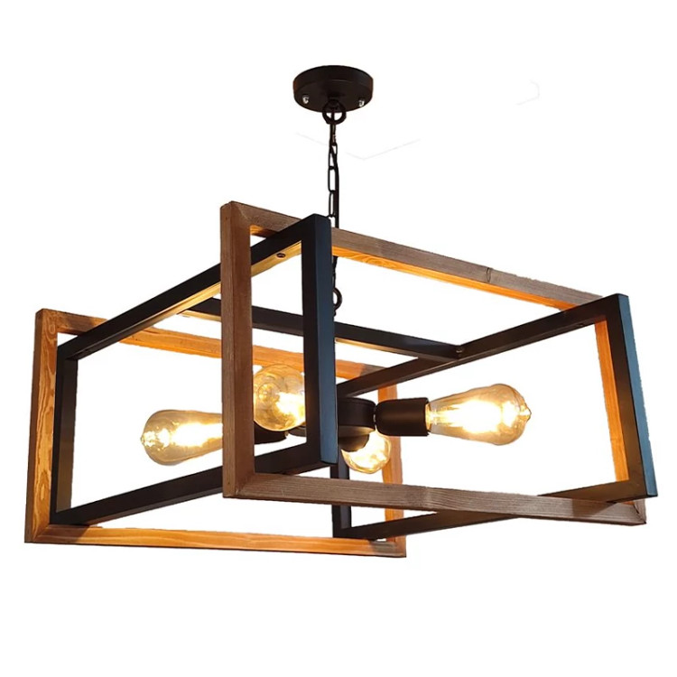آویز چهار شعله چوب و فلز مدل R-524/4