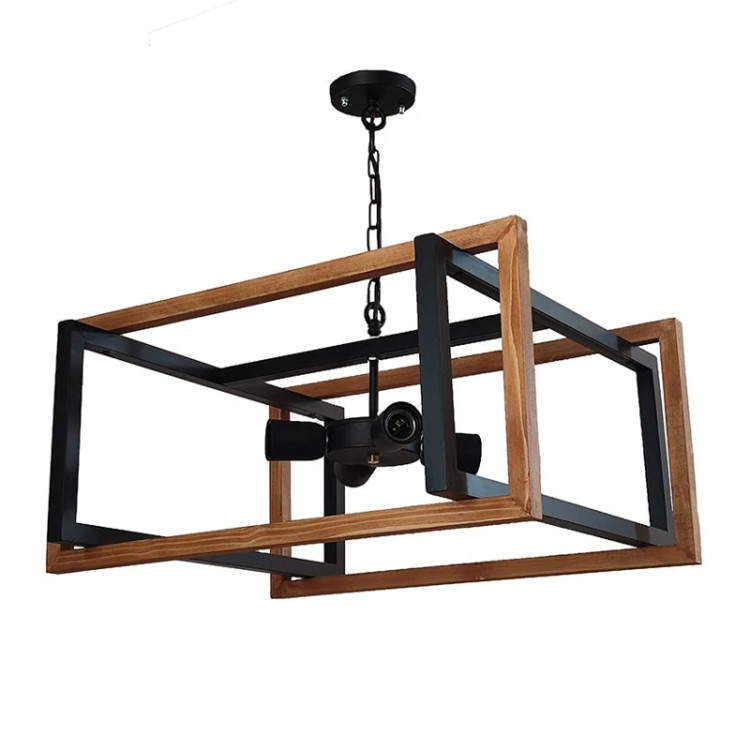آویز چهار شعله چوب و فلز مدل R-524/4