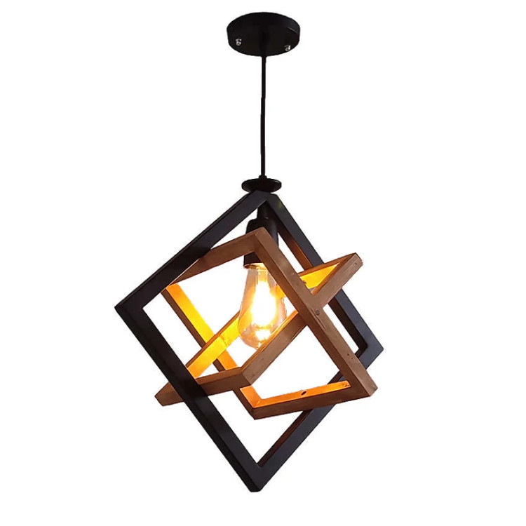 آویز تک شعله چوب و فلز مدل R-507/1