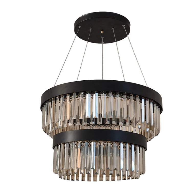 لوستر کریستالی مدرن مدل R-303 (کریستال دو ردیفه)
