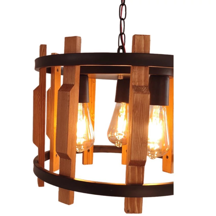 آویز سه شعله چوب و فلز مدل R-518/3