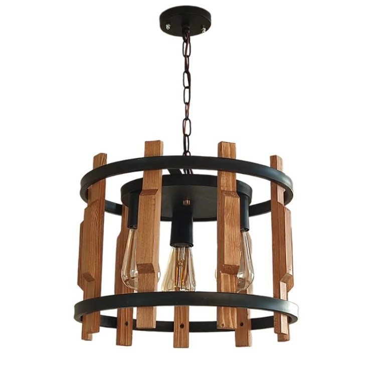 آویز سه شعله چوب و فلز مدل R-518/3
