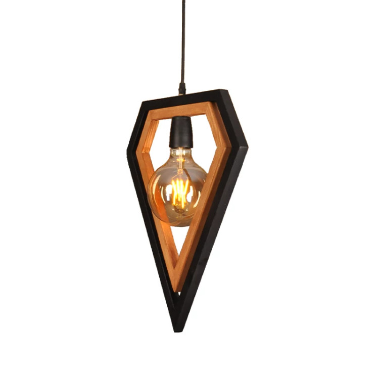 آویز تک شعله چوب و فلز مدل R-504/1
