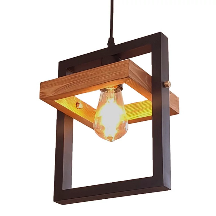 آویز تک شعله چوب و فلز مدل R-514/1