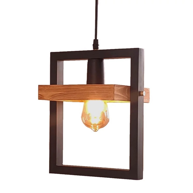 آویز تک شعله چوب و فلز مدل R-514/1