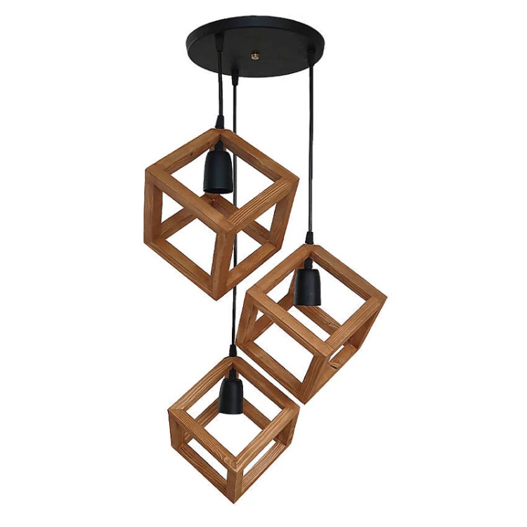 آویز سه شعله چوبی مدل R-512/3
