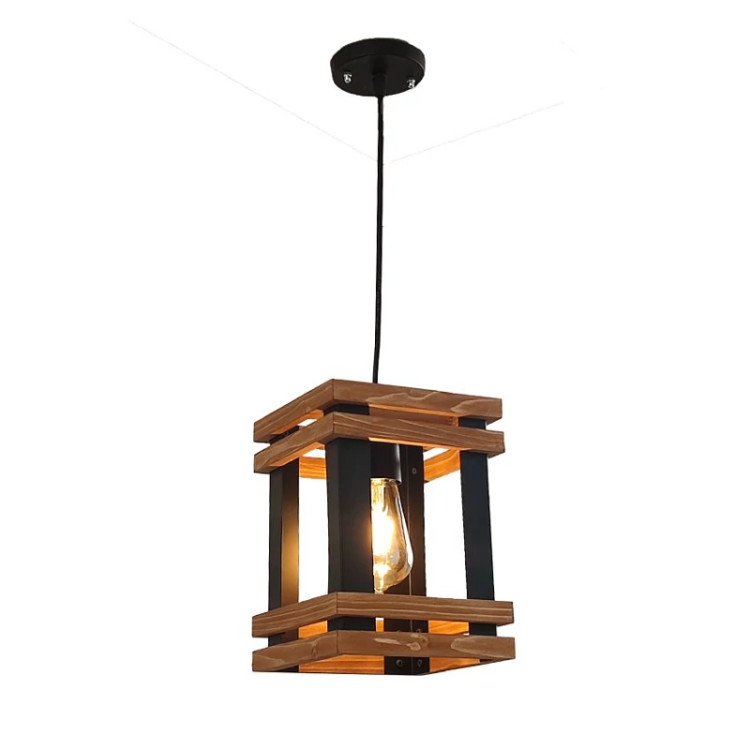 آویز تک شعله چوب و فلز مدل R-501/1