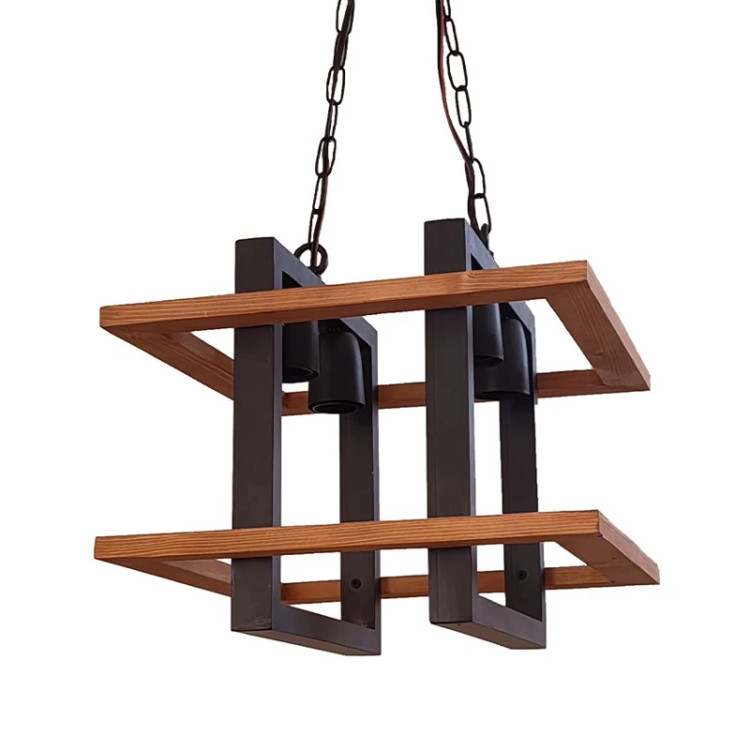 آویز چهار شعله چوب و فلز مدل R-525/4