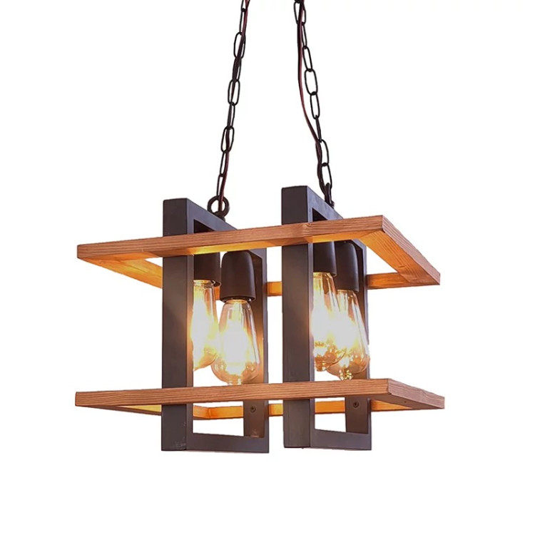 آویز چهار شعله چوب و فلز مدل R-525/4