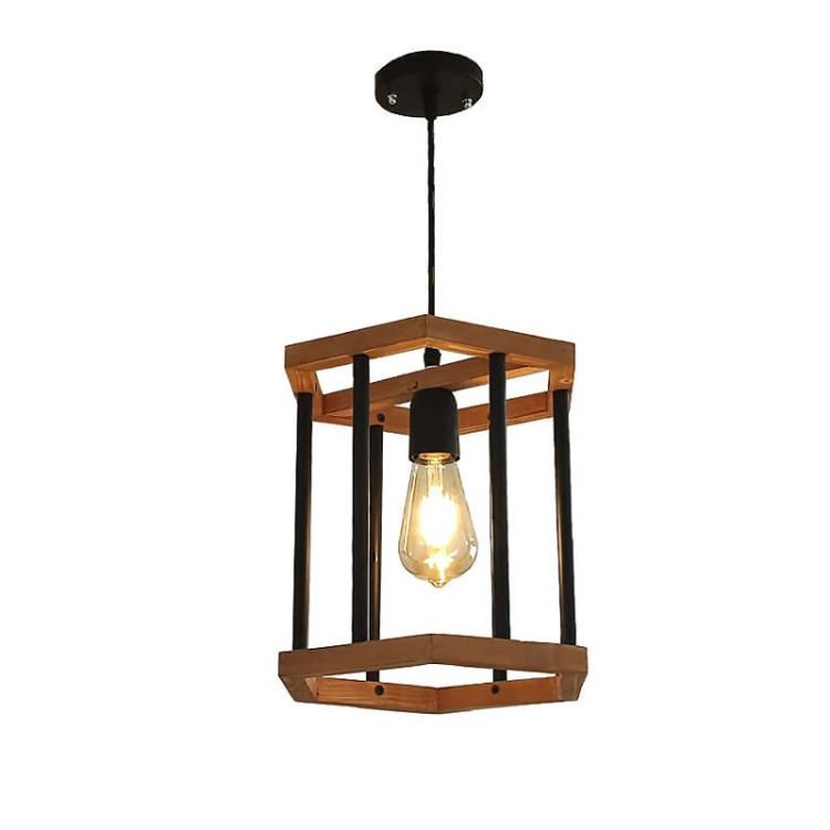 آویز تک شعله چوب و فلز مدل R-517/1