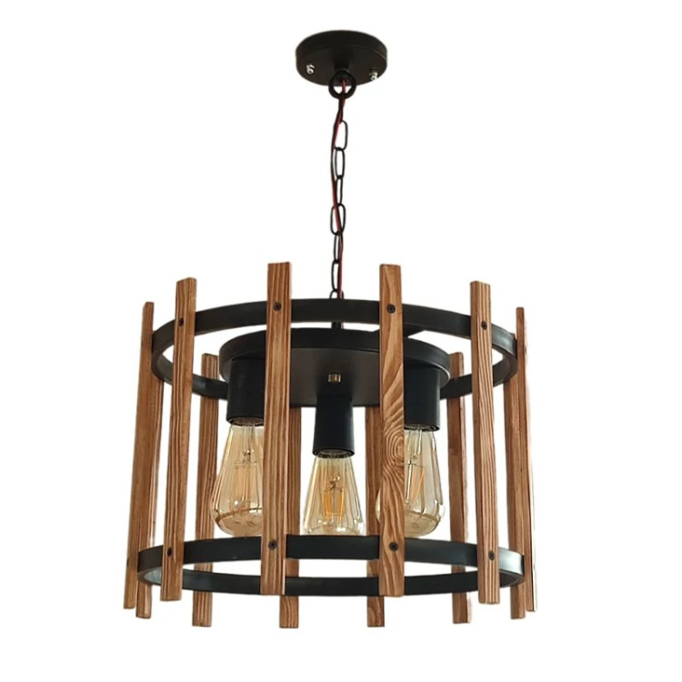 آویز سه شعله چوب و فلز مدل R-519/3