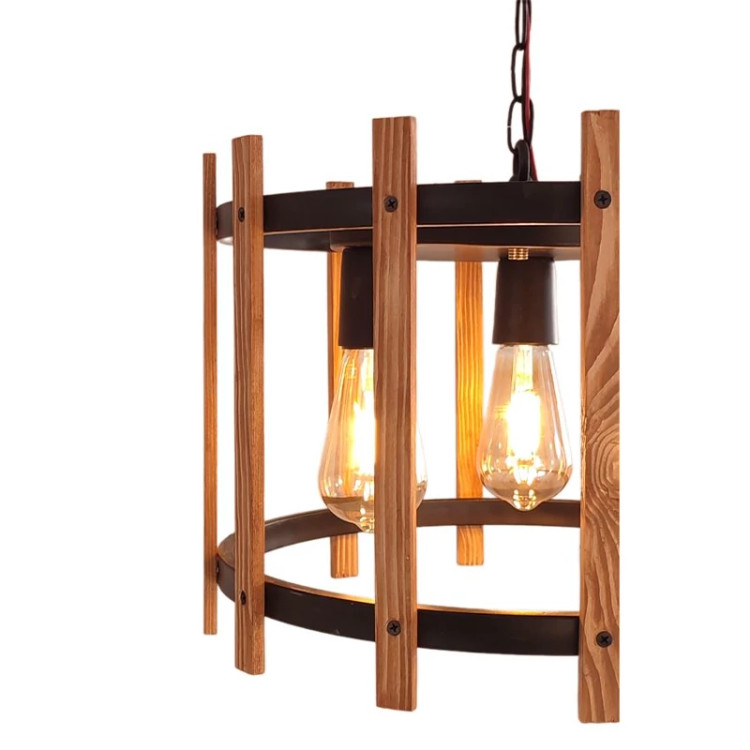 آویز سه شعله چوب و فلز مدل R-519/3