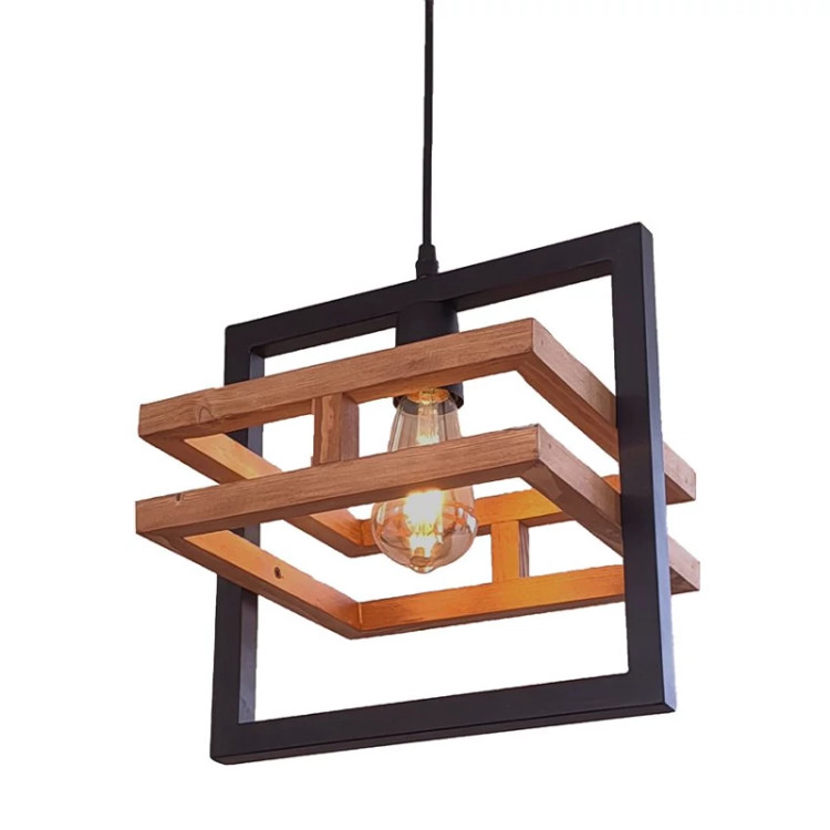 آویز تک شعله چوب و فلز مدل R-513/1