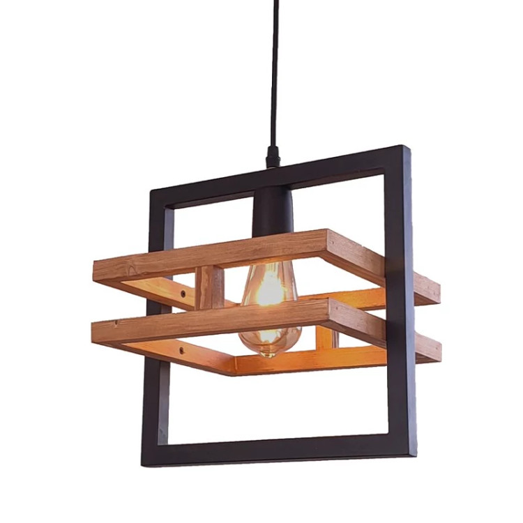 آویز تک شعله چوب و فلز مدل R-513/1