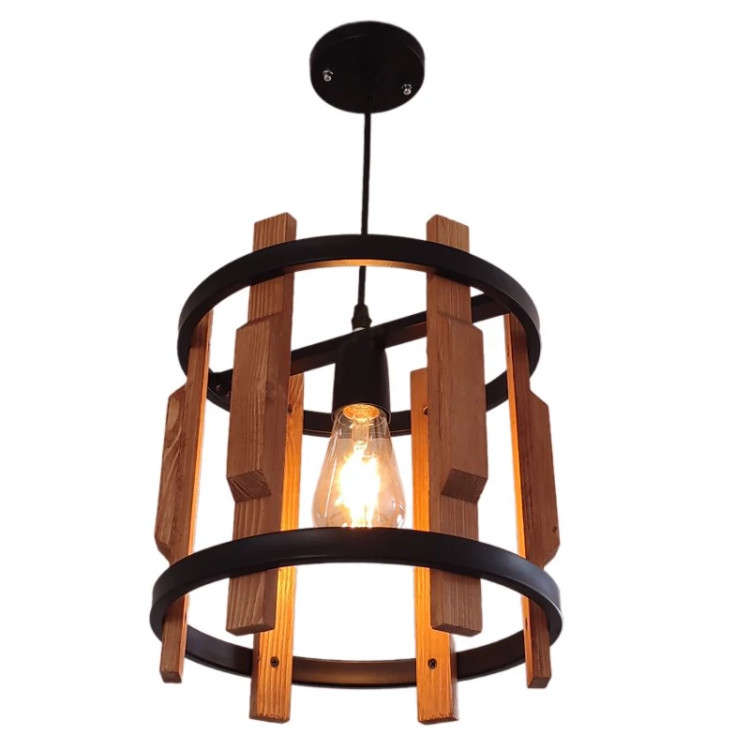 آویز تک شعله چوب و فلز مدل R-518/1