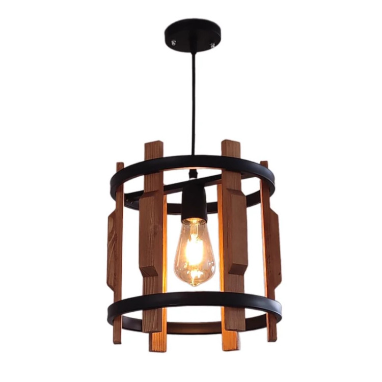 آویز تک شعله چوب و فلز مدل R-518/1