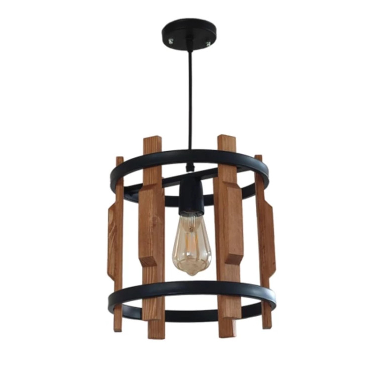 آویز تک شعله چوب و فلز مدل R-518/1