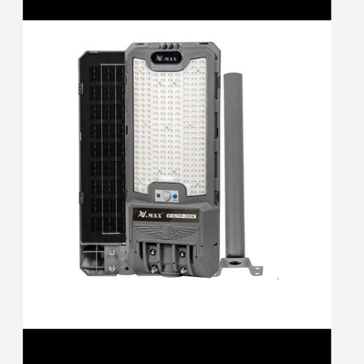 چراغ خیابانی خورشیدی فلزی ویمکس 200 وات مدل SLT99-200W دوسال ضمانت (پس کرایه)