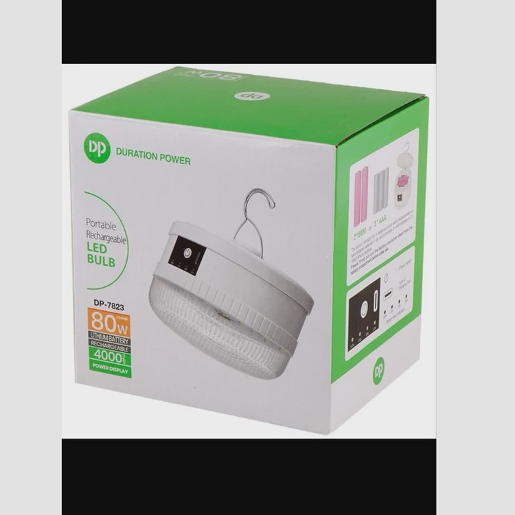 چراغ شارژی آویزی 80 وات DP-7823 ضدآب، مناسب کمپینگ و بی برقی(پس کرایه)