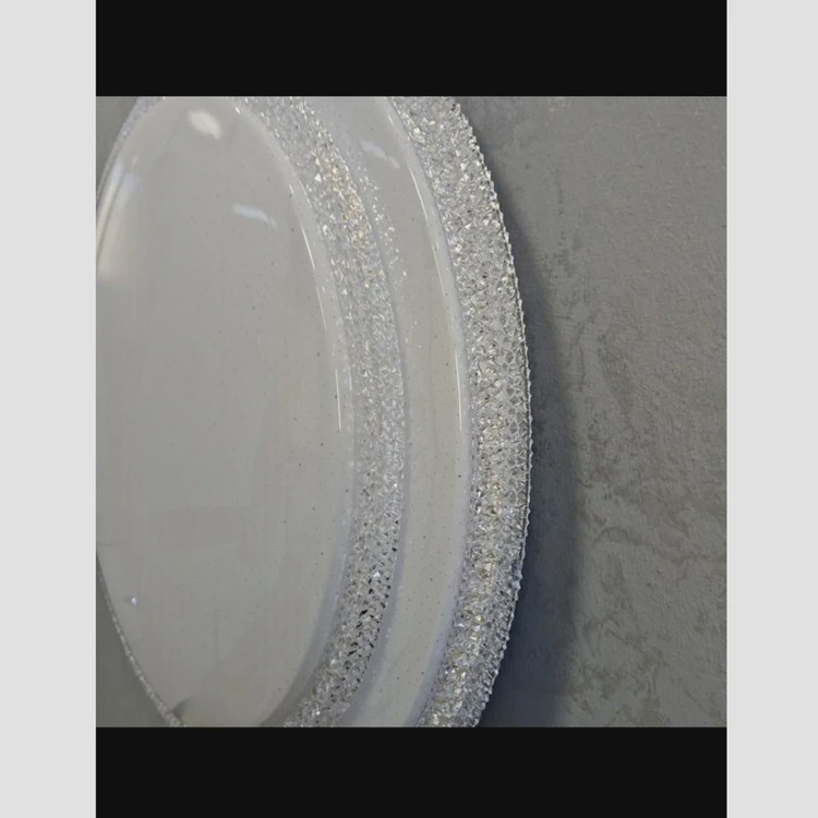 چراغ سقفی روکار مدرن 80 وات کریستالی دوطبقه سه حالته آلما ارکیده 1 با نصب آسان (پس کرایه)