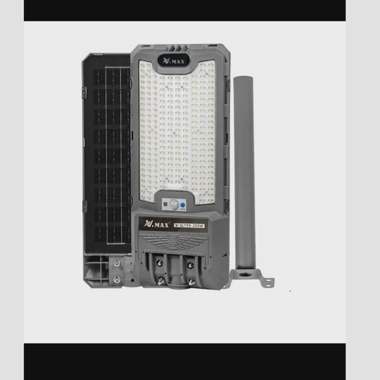 چراغ خیابانی خورشیدی فلزی ویمکس 200 وات مدل SLT99-200W دوسال ضمانت (پس کرایه)