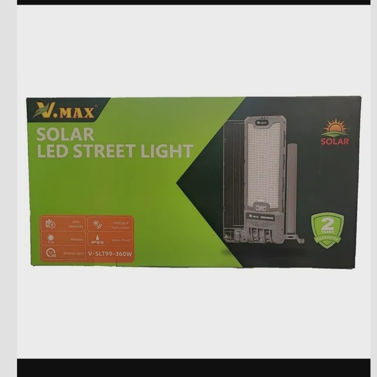 پروژکتور خیابانی خورشیدی لنزدار ویمکس 360 وات فلزی با پایه SLT99-360W دوسال ضمانت(پس کرایه)