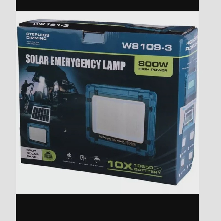 پروژکتور خورشیدی شارژی و پاوربانک 200 وات مدل W8121 پرنور، قابل حمل(پس کرایه)